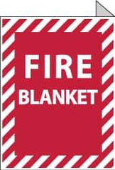 NMC - Fire Blanket, Aluminum Fire Sign - 9" Wide x 12" High - Apex Tool & Supply