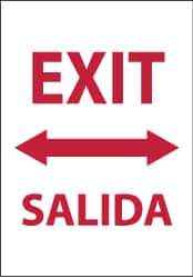 NMC - Exit, Plastic Exit Sign - 14" Wide x 20" High, English/Spanish - Apex Tool & Supply