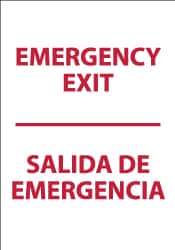 NMC - Emergency Exit, Plastic Exit Sign - 14" Wide x 20" High, English/Spanish - Apex Tool & Supply