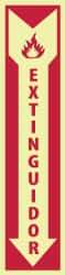 NMC - Extinguidor, Plastic Fire Sign - 4" Wide x 18" High, Spanish, Glow-in-the-Dark - Apex Tool & Supply