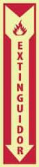 NMC - Extinguidor, Plastic Fire Sign - 4" Wide x 18" High, Spanish, Glow-in-the-Dark - Apex Tool & Supply