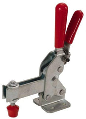 De-Sta-Co - 1,400 Lb Holding Capacity, Vertical Handle, Manual Hold Down Toggle Clamp - 66° Handle Movement, 78° Bar Opening, U-Bar, Flanged Base, Electro-Plated Zinc, Carbon Steel - Apex Tool & Supply