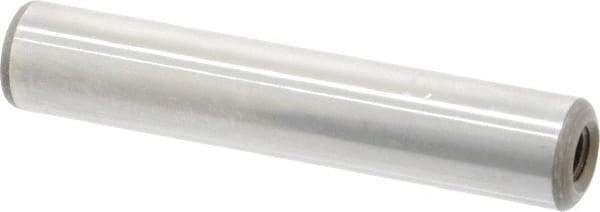 Jergens - 3/8" Diam x 2" Pin Length Alloy Steel Pull Out Dowel Pin - C 47-58 & C 60-64 (Surface) Hardness, 1 Beveled & 1 Threaded End - Apex Tool & Supply
