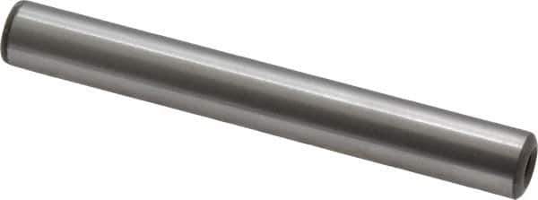 Jergens - 3/8" Diam x 3" Pin Length Alloy Steel Pull Out Dowel Pin - C 47-58 & C 60-64 (Surface) Hardness, 1 Beveled & 1 Threaded End - Apex Tool & Supply