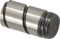 Jergens - 1/4" Diam x 1/2" Pin Length Alloy Steel Grooved Dowel Pin - C 47-58 & C 60-64 (Surface) Hardness, 1 Beveled & 1 Threaded End - Apex Tool & Supply