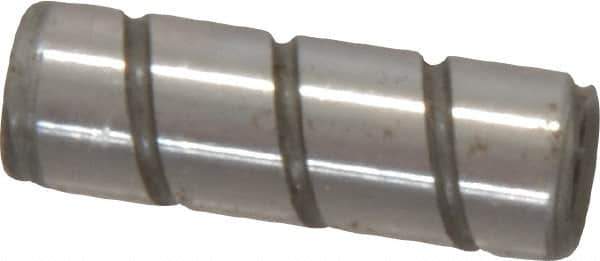 Jergens - 1/4" Diam x 3/4" Pin Length Alloy Steel Grooved Dowel Pin - C 47-58 & C 60-64 (Surface) Hardness, 1 Beveled & 1 Threaded End - Apex Tool & Supply