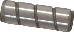 Jergens - 1/4" Diam x 3/4" Pin Length Alloy Steel Grooved Dowel Pin - C 47-58 & C 60-64 (Surface) Hardness, 1 Beveled & 1 Threaded End - Apex Tool & Supply