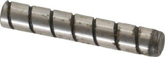 Jergens - 1/4" Diam x 1-1/2" Pin Length Alloy Steel Grooved Dowel Pin - C 47-58 & C 60-64 (Surface) Hardness, 1 Beveled & 1 Threaded End - Apex Tool & Supply