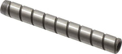 Jergens - 1/4" Diam x 2" Pin Length Alloy Steel Grooved Dowel Pin - C 47-58 & C 60-64 (Surface) Hardness, 1 Beveled & 1 Threaded End - Apex Tool & Supply