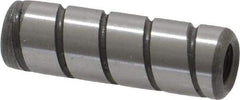 Jergens - 5/16" Diam x 1" Pin Length Alloy Steel Grooved Dowel Pin - C 47-58 & C 60-64 (Surface) Hardness, 1 Beveled & 1 Threaded End - Apex Tool & Supply