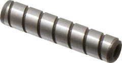 Jergens - 5/16" Diam x 1-1/2" Pin Length Alloy Steel Grooved Dowel Pin - C 47-58 & C 60-64 (Surface) Hardness, 1 Beveled & 1 Threaded End - Apex Tool & Supply