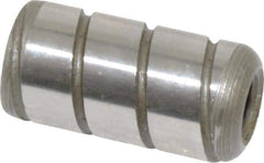 Jergens - 3/8" Diam x 3/4" Pin Length Alloy Steel Grooved Dowel Pin - C 47-58 & C 60-64 (Surface) Hardness, 1 Beveled & 1 Threaded End - Apex Tool & Supply