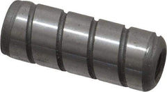 Jergens - 3/8" Diam x 1" Pin Length Alloy Steel Grooved Dowel Pin - C 47-58 & C 60-64 (Surface) Hardness, 1 Beveled & 1 Threaded End - Apex Tool & Supply