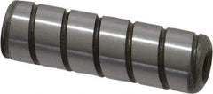 Jergens - 3/8" Diam x 1-1/4" Pin Length Alloy Steel Grooved Dowel Pin - C 47-58 & C 60-64 (Surface) Hardness, 1 Beveled & 1 Threaded End - Apex Tool & Supply
