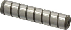 Jergens - 3/8" Diam x 1-3/4" Pin Length Alloy Steel Grooved Dowel Pin - C 47-58 & C 60-64 (Surface) Hardness, 1 Beveled & 1 Threaded End - Apex Tool & Supply