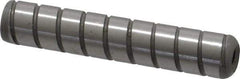 Jergens - 3/8" Diam x 2" Pin Length Alloy Steel Grooved Dowel Pin - C 47-58 & C 60-64 (Surface) Hardness, 1 Beveled & 1 Threaded End - Apex Tool & Supply