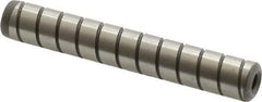 Jergens - 3/8" Diam x 2-1/2" Pin Length Alloy Steel Grooved Dowel Pin - C 47-58 & C 60-64 (Surface) Hardness, 1 Beveled & 1 Threaded End - Apex Tool & Supply