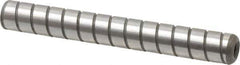 Jergens - 3/8" Diam x 3" Pin Length Alloy Steel Grooved Dowel Pin - C 47-58 & C 60-64 (Surface) Hardness, 1 Beveled & 1 Threaded End - Apex Tool & Supply