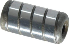Jergens - 1/2" Diam x 1" Pin Length Alloy Steel Grooved Dowel Pin - C 47-58 & C 60-64 (Surface) Hardness, 1 Beveled & 1 Threaded End - Apex Tool & Supply