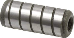 Jergens - 1/2" Diam x 1-1/4" Pin Length Alloy Steel Grooved Dowel Pin - C 47-58 & C 60-64 (Surface) Hardness, 1 Beveled & 1 Threaded End - Apex Tool & Supply