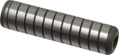 Jergens - 5/8" Diam x 2-1/2" Pin Length Alloy Steel Grooved Dowel Pin - C 47-58 & C 60-64 (Surface) Hardness, 1 Beveled & 1 Threaded End - Apex Tool & Supply
