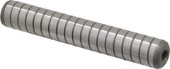Jergens - 5/8" Diam x 4" Pin Length Alloy Steel Grooved Dowel Pin - C 47-58 & C 60-64 (Surface) Hardness, 1 Beveled & 1 Threaded End - Apex Tool & Supply