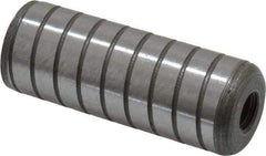 Jergens - 3/4" Diam x 2" Pin Length Alloy Steel Grooved Dowel Pin - C 47-58 & C 60-64 (Surface) Hardness, 1 Beveled & 1 Threaded End - Apex Tool & Supply