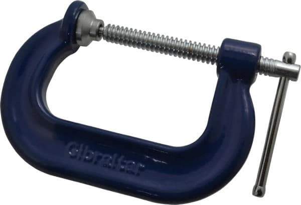 Gibraltar - Regular-Duty 3" Max Opening, 2-3/8" Throat Depth, Forged Steel Standard C-Clamp - 3,500 Lb Capacity, 0" Min Opening, Deep Throat - Apex Tool & Supply