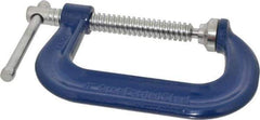 Gibraltar - Regular-Duty 4" Max Opening, 3-1/4" Throat Depth, Forged Steel Standard C-Clamp - 6,200 Lb Capacity, 0" Min Opening, Deep Throat - Apex Tool & Supply