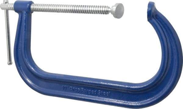 Gibraltar - Regular-Duty 10" Max Opening, 6" Throat Depth, Forged Steel Standard C-Clamp - 8,000 Lb Capacity, 2" Min Opening, Deep Throat - Apex Tool & Supply