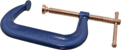 Gibraltar - Regular-Duty 6" Max Opening, 4-1/8" Throat Depth, Forged Steel Standard C-Clamp - 6,600 Lb Capacity, 0" Min Opening, Deep Throat, Copper Plated Screw - Apex Tool & Supply