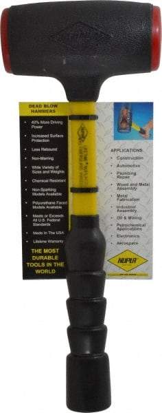 NUPLA - 48 oz Head 2-3/16" Face Diam Urethane Dead Blow Hammer - 14-5/16" OAL, Fiberglass Handle - Apex Tool & Supply