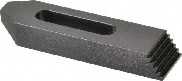 Gibraltar - 5/16, 3/8" Stud, Steel, Serrated Strap Clamp - 1-7/16" Travel, 4" OAL x 1" Wide x 5/8" High, Black Oxide Finish, Tapered Nose - Apex Tool & Supply
