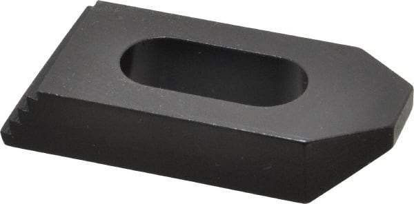Gibraltar - 1/2" Stud, Steel, Serrated Strap Clamp - 11/16" Travel, 2-1/2" OAL x 1-1/8" Wide x 1/2" High, Black Oxide Finish, Tapered Nose - Apex Tool & Supply