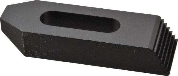 Gibraltar - 1/2" Stud, Steel, Serrated Strap Clamp - 1-5/16" Travel, 4" OAL x 1-1/4" Wide x 3/4" High, Black Oxide Finish, Tapered Nose - Apex Tool & Supply