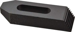 Gibraltar - 1/2" Stud, Steel, Serrated Strap Clamp - 1-5/16" Travel, 4" OAL x 1-1/4" Wide x 3/4" High, Black Oxide Finish, Tapered Nose - Apex Tool & Supply