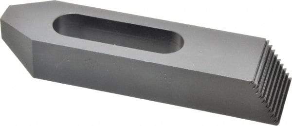Gibraltar - 3/4" Stud, Steel, Serrated Strap Clamp - 1-15/16" Travel, 6" OAL x 1-1/2" Wide x 1" High, Black Oxide Finish, Tapered Nose - Apex Tool & Supply