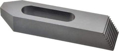 Gibraltar - 3/4" Stud, Steel, Serrated Strap Clamp - 1-15/16" Travel, 6" OAL x 1-1/2" Wide x 1" High, Black Oxide Finish, Tapered Nose - Apex Tool & Supply