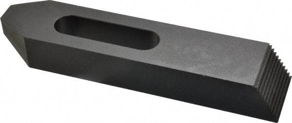 Gibraltar - 3/4" Stud, Steel, Serrated Strap Clamp - 2-3/16" Travel, 8" OAL x 1-3/4" Wide x 1-1/8" High, Black Oxide Finish, Tapered Nose - Apex Tool & Supply