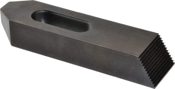 Gibraltar - 7/8, 1" Stud, Steel, Serrated Strap Clamp - 1-15/16" Travel, 8" OAL x 2" Wide x 1-3/8" High, Black Oxide Finish, Tapered Nose - Apex Tool & Supply