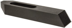 Gibraltar - 7/8, 1" Stud, Steel, Serrated Strap Clamp - 2-15/16" Travel, 10" OAL x 2" Wide x 1-1/2" High, Black Oxide Finish, Tapered Nose - Apex Tool & Supply