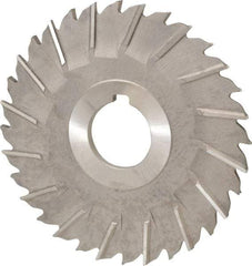 Made in USA - 4" Blade Diam x 5/32" Blade Thickness, 1" Hole, 32 Teeth, Cobalt Side Chip Saw - Staggered Tooth, Arbor Connection, Right Hand Cut, TiN, with Keyway - Apex Tool & Supply