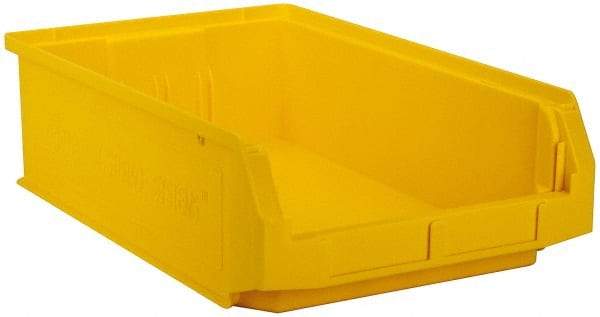 Quantum Storage - 80 Lb. Load Capacity, 19-3/4" Deep, Yellow Polyethylene Hopper Stacking Bin - 5-7/8" High x 12-3/8" Wide x 19-3/4" Long - Apex Tool & Supply