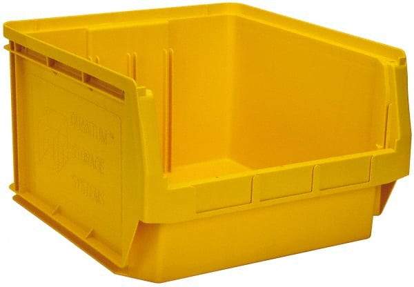 Quantum Storage - 120 Lb. Load Capacity, 19-3/4" Deep, Yellow Polyethylene Hopper Stacking Bin - 11-7/8" High x 18-3/8" Wide x 19-3/4" Long - Apex Tool & Supply