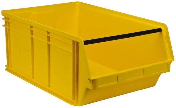 Quantum Storage - 140 Lb. Load Capacity, 29" Deep, Yellow Polyethylene Hopper Stacking Bin - 11-7/8" High x 18-3/8" Wide x 29" Long - Apex Tool & Supply