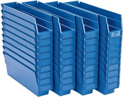 Quantum Storage - 50 Lb. Load Capacity, 11-5/8" Deep, Blue Polypropylene Hopper Shelf Bin - 4" High x 2-3/4" Wide x 11-5/8" Long - Apex Tool & Supply