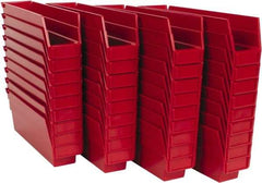 Quantum Storage - 50 Lb. Load Capacity, 11-5/8" Deep, Red Polypropylene Hopper Shelf Bin - 4" High x 2-3/4" Wide x 11-5/8" Long - Apex Tool & Supply