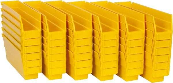 Quantum Storage - 50 Lb. Load Capacity, 11-5/8" Deep, Yellow Polypropylene Hopper Shelf Bin - 4" High x 2-3/4" Wide x 11-5/8" Long - Apex Tool & Supply