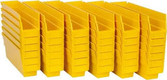 Quantum Storage - 50 Lb. Load Capacity, 11-5/8" Deep, Yellow Polypropylene Hopper Shelf Bin - 4" High x 2-3/4" Wide x 11-5/8" Long - Apex Tool & Supply