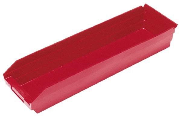 Quantum Storage - 50 Lb. Load Capacity, 11-5/8" Deep, Red Polypropylene Hopper Shelf Bin - 4" High x 6-5/8" Wide x 11-5/8" Long - Apex Tool & Supply